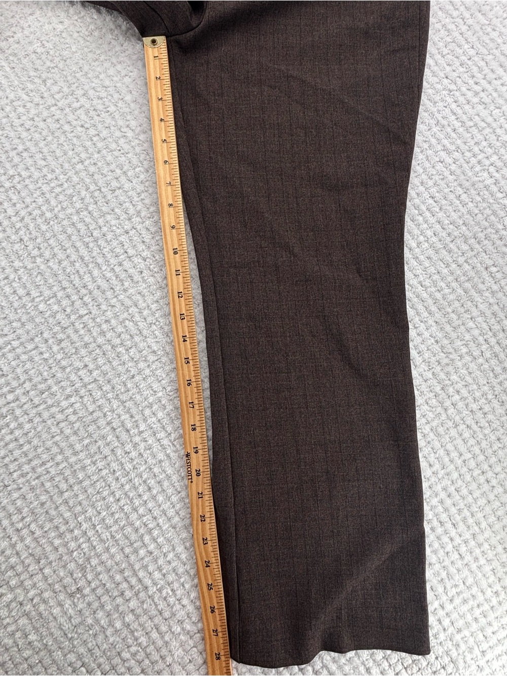 Cleo Petite Curvy Women’s Tailored Brown Straight-Leg Pant Size 12 - Picture 12 of 14